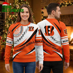Personalized Cincinnati Bengals Woolen Sweater With Custom Name