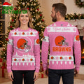 Personalized Cleveland Browns Helmet Snowflake Custom Name Ugly Christmas Sweater