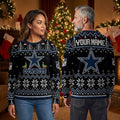 Personalized Dallas Cowboys Star Custom Name Ugly Christmas Sweater