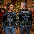 Personalized Dallas Cowboys Star Custom Name Ugly Christmas Sweater