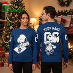 Personalized Detroit Tigers Snoopy Skating Custom Name And Number Ugly Christmas Sweater