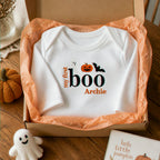 Personalized First Halloween Baby Bodysuit - Embroidered Name with Pumpkin Patch One-Piece, First Fall Season Gift