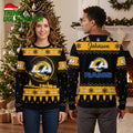 Personalized Los Angeles Rams Logo Custom Name Black Ugly Christmas Sweater