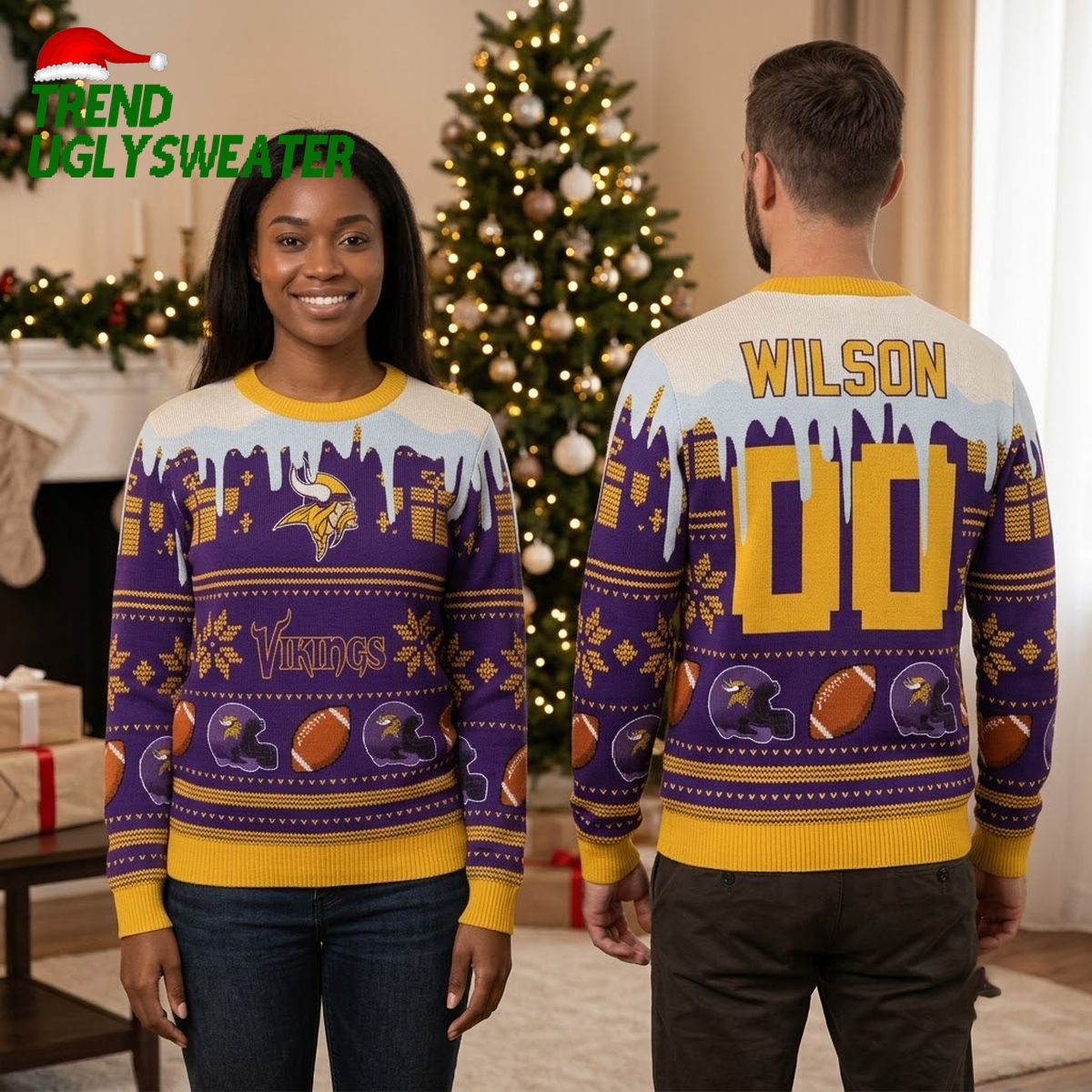 Personalized Minnesota Vikings Custom Christmas Sweater