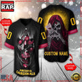 NFL Custom Name Number Arizona Cardinals Team Skull Death Baseball Jersey Shirt