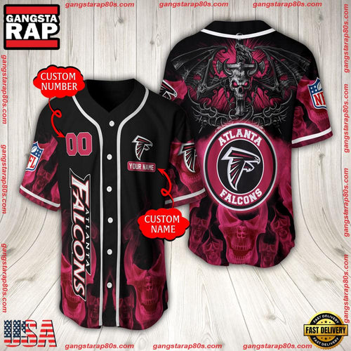 NFL Custom Name Number Atlanta Falcons Baseball Jersey