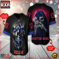 NFL Custom Name Number Buffalo Bills Team Skull Death Baseball Jersey Shirt