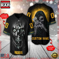 NFL Custom Name Number Green Bay Packers Team Skull Death Baseball Jersey Shirt
