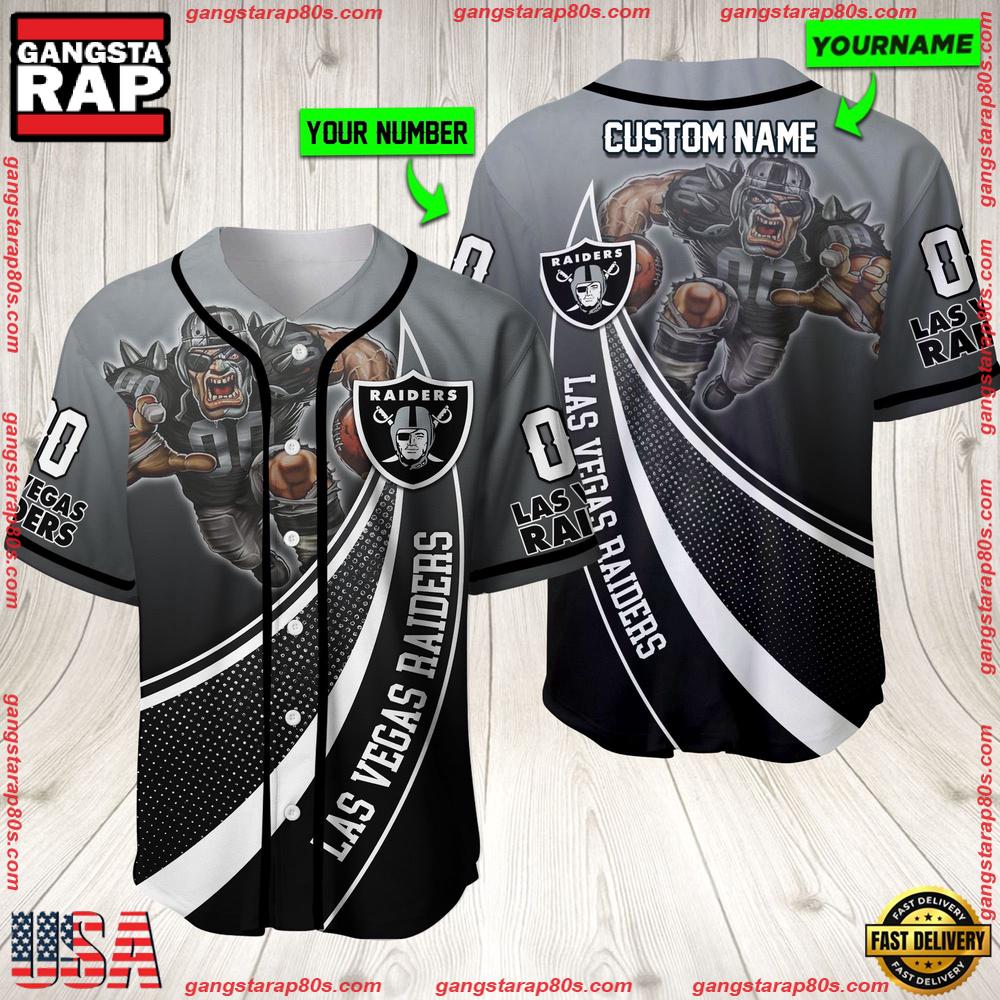 NFL Custom Name Number Las Vegas Raiders Mascot Football Baseball Jersey Shirt
