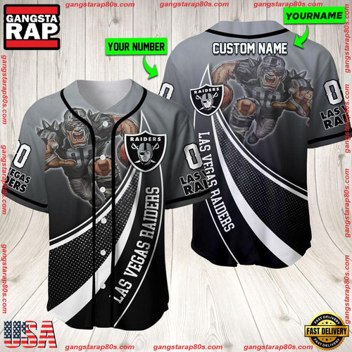 NFL Custom Name Number Las Vegas Raiders Mascot Football Baseball Jersey Shirt