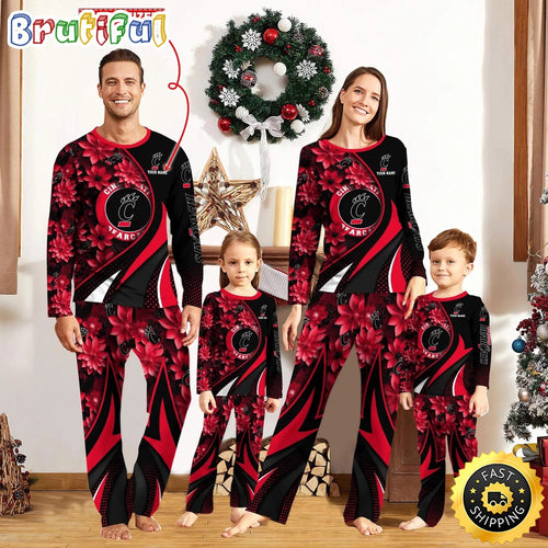 Personalized NCAA Cincinnati Bearcats Pajamas Flower For Sport Family