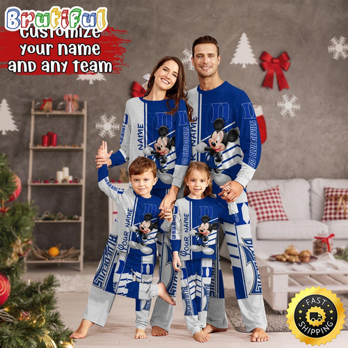 Personalized NCAA Duke Blue Devils Pajamas Mickey Mouse For Family