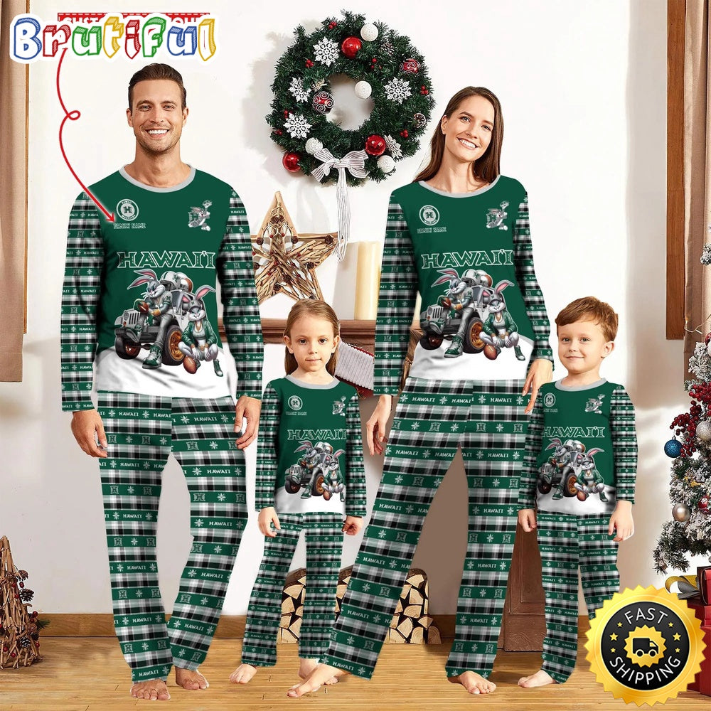 Personalized NCAA Hawaii Rainbow Warriors Pajamas For Family