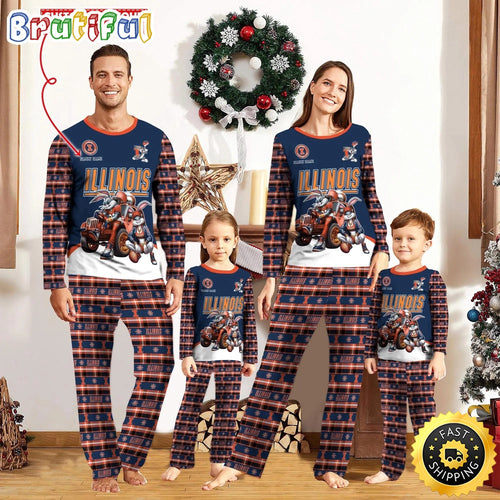 Personalized NCAA Illinois Fighting Illini Pajamas For Family