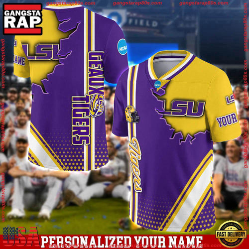 NCAA Customized LSU TIGERS Team Logo Player Football Jersey Shirt
