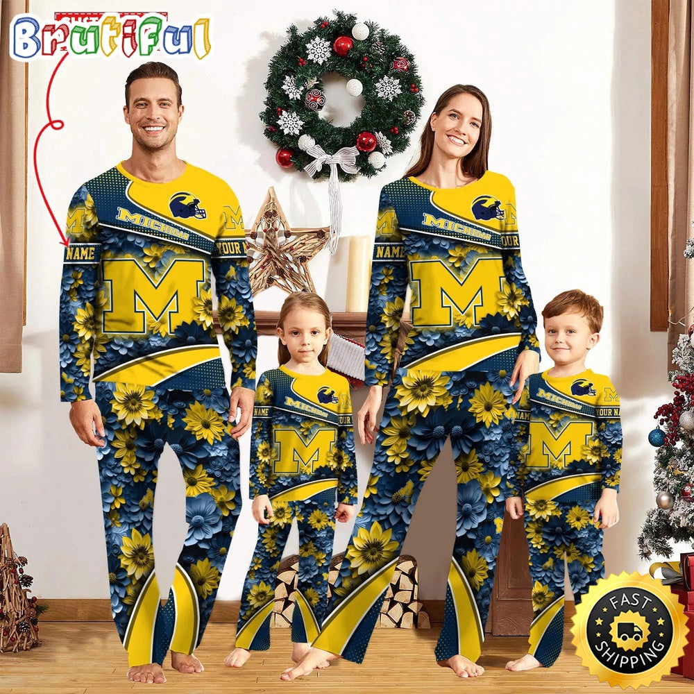 Personalized NCAA Michigan Wolverines Pajamas For Family Pajamas Sport Fans