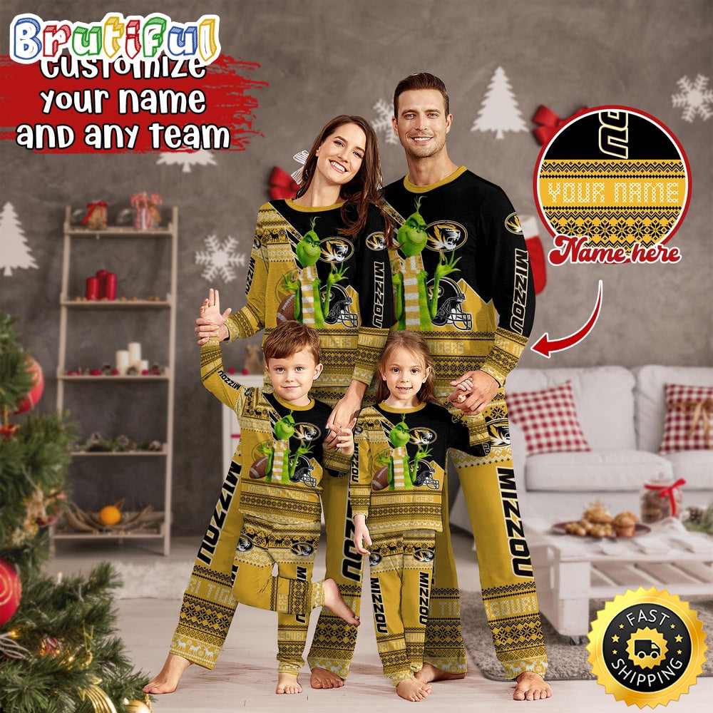 Personalized NCAA Missouri Tigers Pajamas Xmas For Sport Family