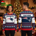 Personalized New England Patriots Snowflake Logo Ugly Christmas Sweater