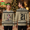 Personalized New Orleans Saints Mickey Santa Custom Name And Number Ugly Christmas Sweater