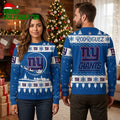 Personalized New York Giants Santa Sleigh Custom Name Ugly Christmas Sweater