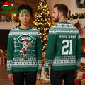 Personalized New York Jets Mickey Mouse Santa Custom Name And Number Ugly Christmas Sweater
