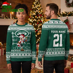 Personalized New York Jets Mickey Mouse Santa Custom Name And Number Ugly Christmas Sweater
