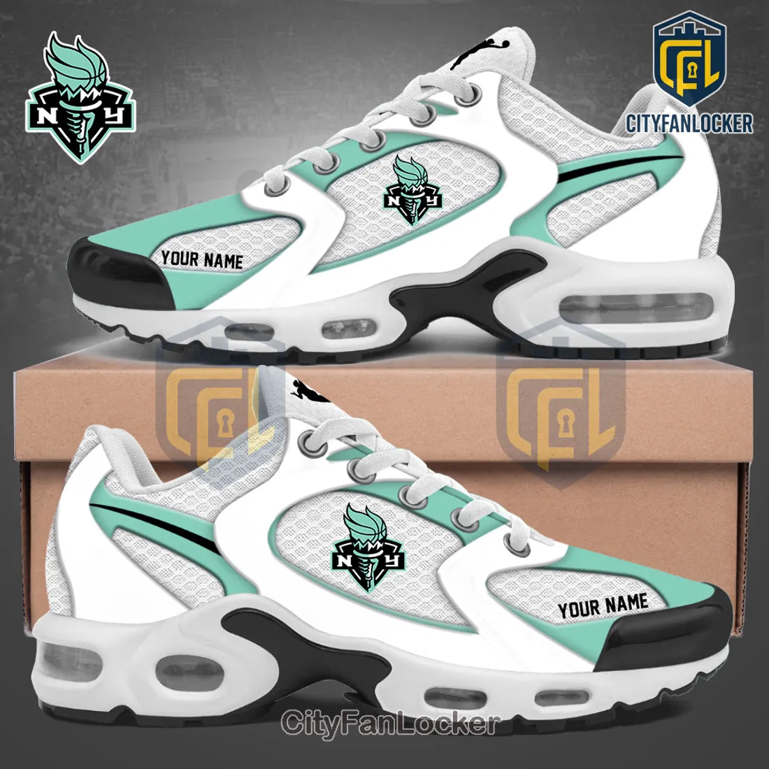 Personalized New York Liberty Air Max Plus Sneakers