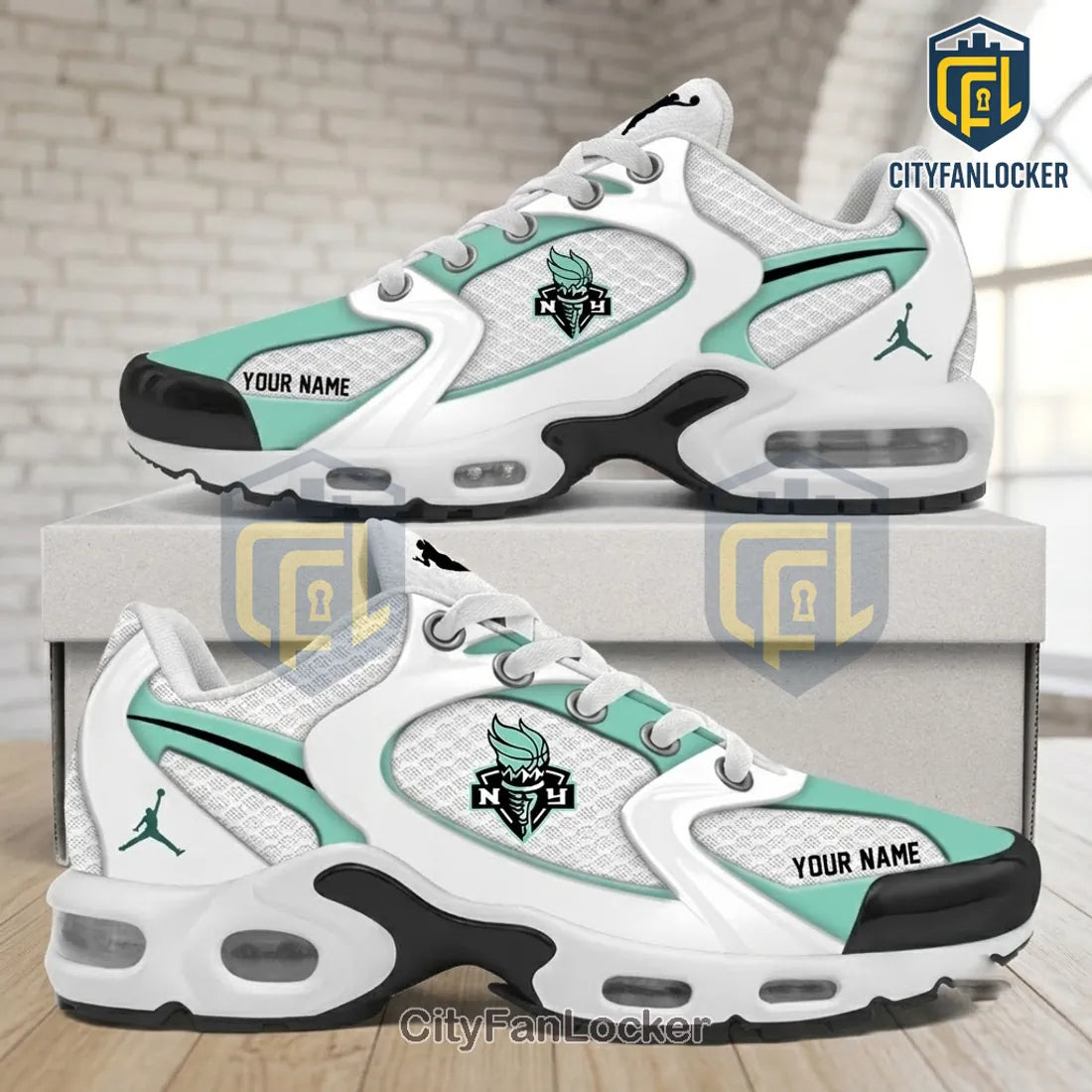 Personalized New York Liberty Air Max Plus Sneakers