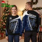 Personalized New York Yankees Logo Custom Name Ugly Christmas Sweater