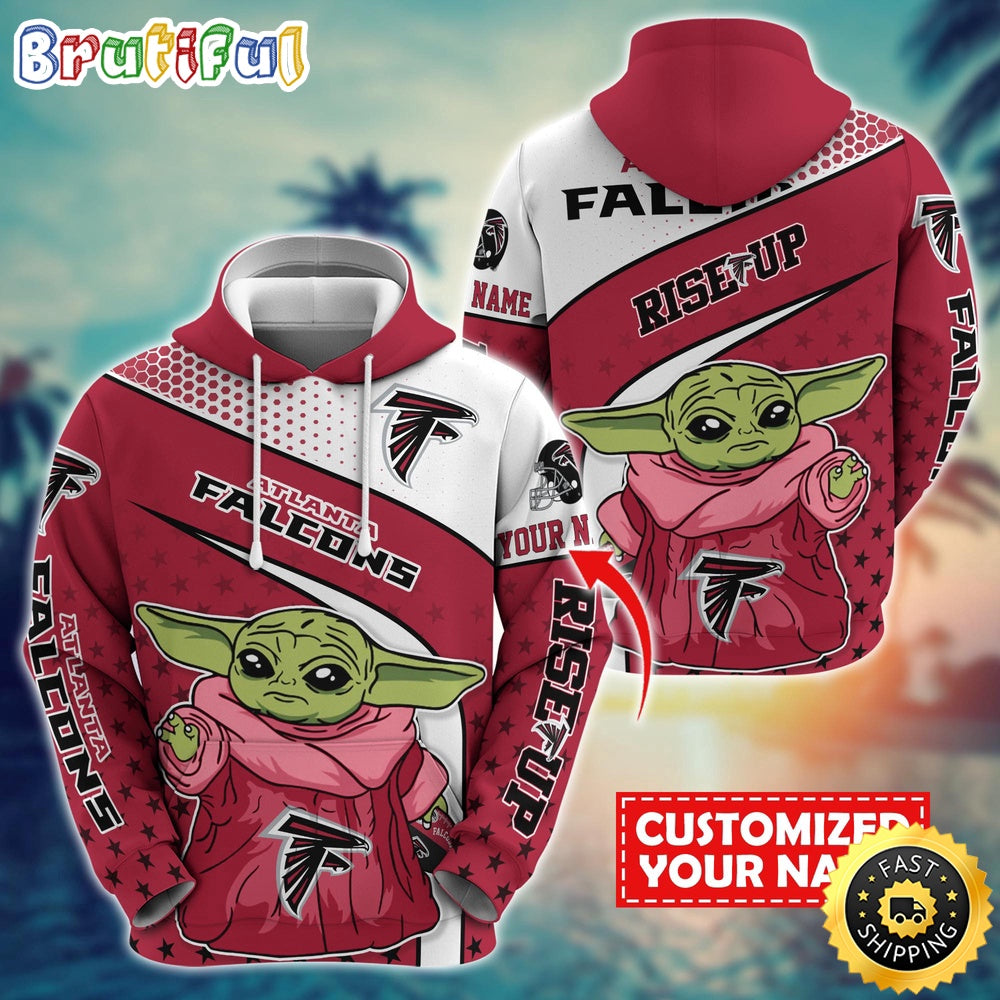 Personalized NFL Atlanta Falcons Hoodie Baby Yoda All Over Print Hoodie