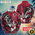 Personalized NFL Atlanta Falcons Hoodie Mickey Mouse Flower 3D Print Hoodie