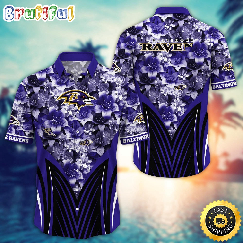Personalized NFL Baltimore Ravens Hawaiian Shirt Tropical Aloha Shirt