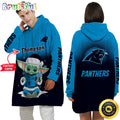 Personalized NFL Carolina Panthers Blanket Hoodie Baby Yoda Lover Unisex Hoodie