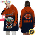 Personalized NFL Chicago Bears Blanket Hoodie Baby Yoda Lover Unisex Hoodie