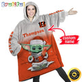 Personalized NFL Cincinnati Bengals Blanket Hoodie Baby Yoda Lover Unisex Hoodie