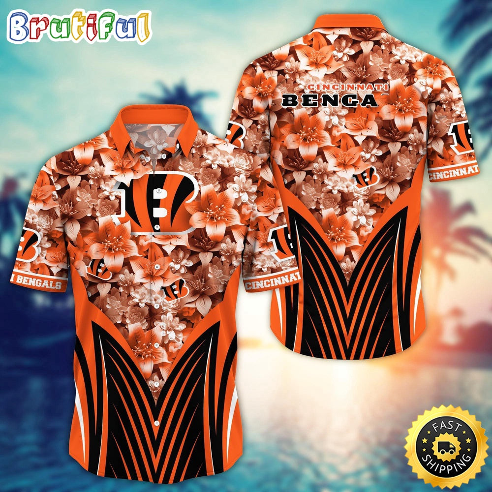 Personalized NFL Cincinnati Bengals Hawaiian Shirt Tropical Aloha Shirt