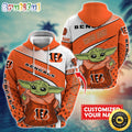 Personalized NFL Cincinnati Bengals Hoodie Baby Yoda All Over Print Hoodie