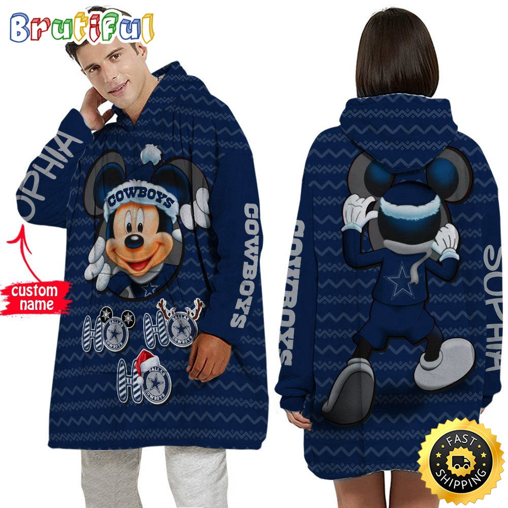 Personalized NFL Dallas Cowboys Blanket Hoodie Mickey Unisex Hoodie