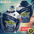 Personalized NFL Dallas Cowboys Hoodie Baby Yoda All Over Print Hoodie