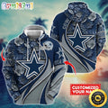Personalized NFL Dallas Cowboys Hoodie Flower Print 3D Hoodie