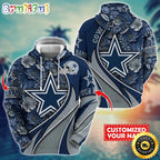 Personalized NFL Dallas Cowboys Hoodie Flower Print 3D Hoodie