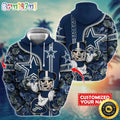 Personalized NFL Dallas Cowboys Hoodie Mickey Mouse Flower 3D Print Hoodie
