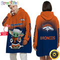 Personalized NFL Denver Broncos Blanket Hoodie Baby Yoda Lover Unisex Hoodie