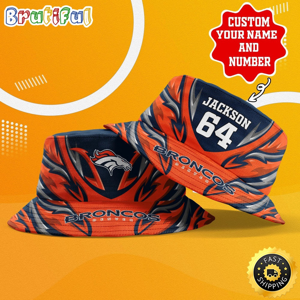 Personalized NFL Denver Broncos Bucket Hat Sport NFL Bucket Hat
