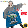 Personalized NFL Detroit Lions Blanket Hoodie Baby Yoda Lover Unisex Hoodie