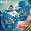 Personalized NFL Detroit Lions Hoodie Baby Yoda All Over Print Hoodie