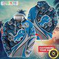 Personalized NFL Detroit Lions Hoodie Flower Print 3D Hoodie