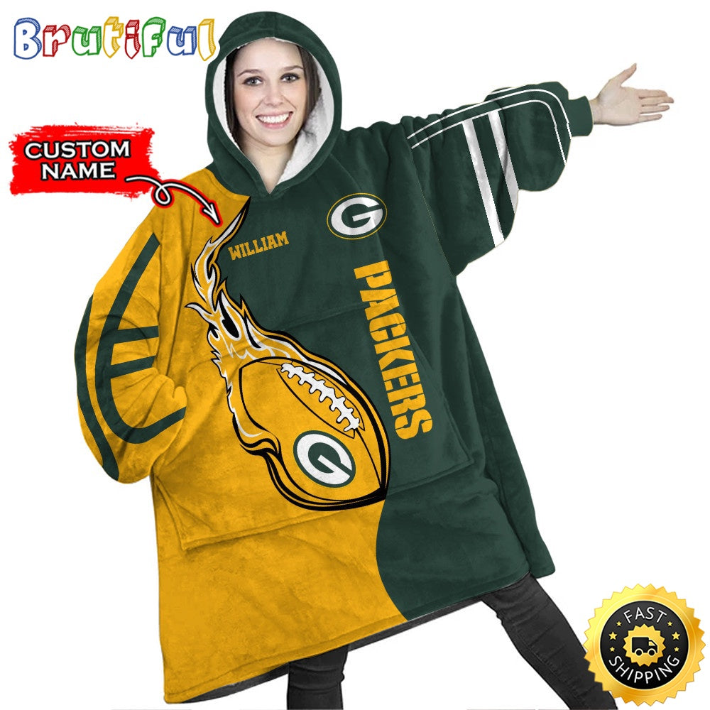 Personalized NFL Green Bay Packers Blanket Hoodie Unisex Hoodie For Football Fans