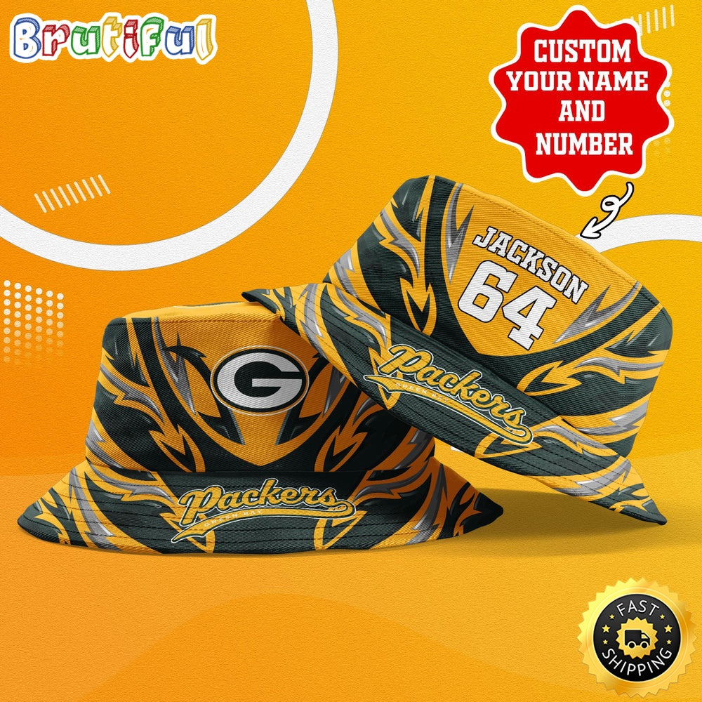 Personalized NFL Green Bay Packers Bucket Hat Sport NFL Bucket Hat