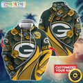 Personalized NFL Green Bay Packers Hoodie Flower Print 3D Hoodie